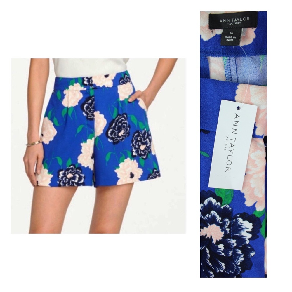 Ann Taylor NWT Floral the Drapey Short 10 30